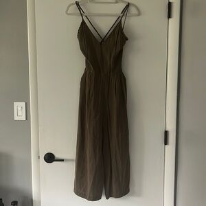 ZARA Army Green Braided Jumpsuit